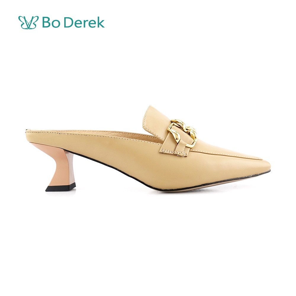 Bo Derek 法式典雅金釦中跟穆勒鞋