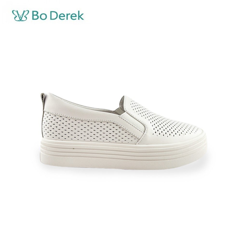 Bo Derek 時尚編織紋懶人鞋-白