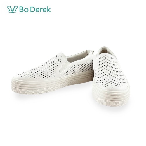 Bo Derek 時尚編織紋懶人鞋-白