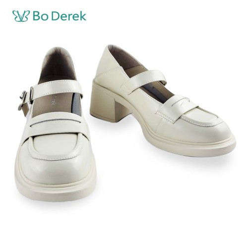 Bo-derek-知性優雅一字帶瑪莉珍鞋-米白