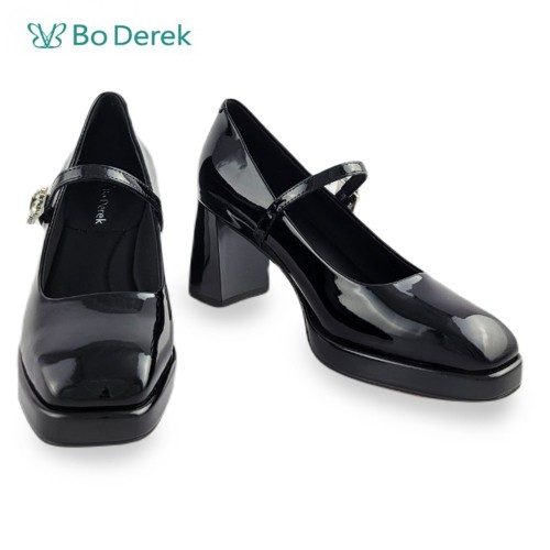 Bo Derek 法式優雅瑪莉珍高跟鞋-黑