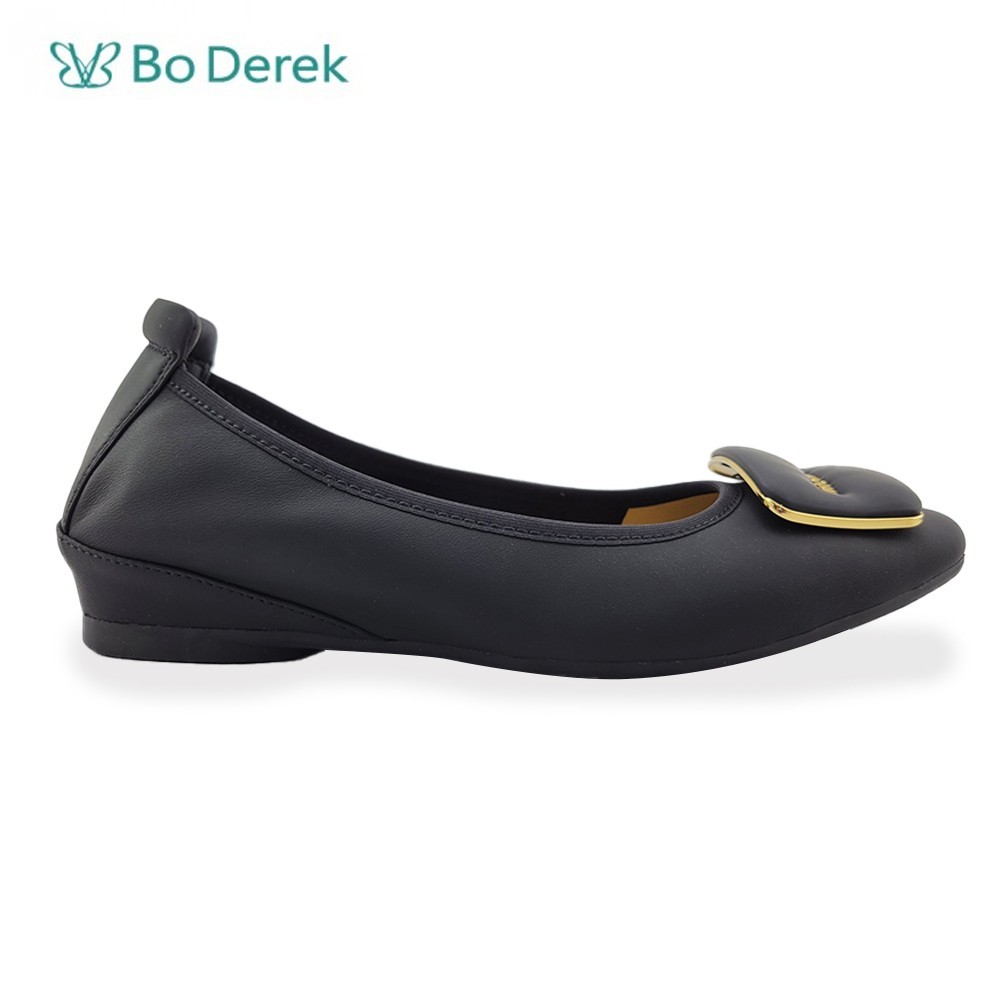 Bo Derek 舒適絲綢羊皮平底鞋-黑
