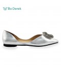 Bo Derek 時髦淺口平底鞋-銀