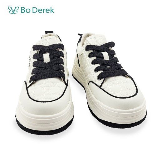 Bo Derek 簡約格紋休閒鞋-黑