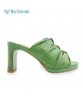 Bo derek 造型扭結跟拖鞋-綠
