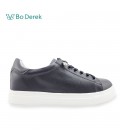 Bo Derek 經典款素色真皮休閒鞋-黑