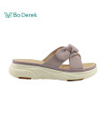 Bo Derek 仲夏親膚柔軟羊皮蝴蝶結厚底拖鞋-紫
