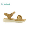 Bo Derek 煥彩真皮交叉寬帶厚底涼鞋-杏