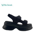 Bo Derek 鑽面彈性後帶厚底休閒涼鞋-黑