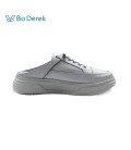 Bo Derek 質感牛皮拚接水鑽百搭穆樂休閒鞋-白
