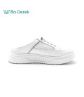 Bo Derek 質感牛皮拚接水鑽百搭穆樂休閒鞋-白