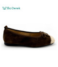 Bo Derek素雅拼接蝴蝶結平底包鞋-咖