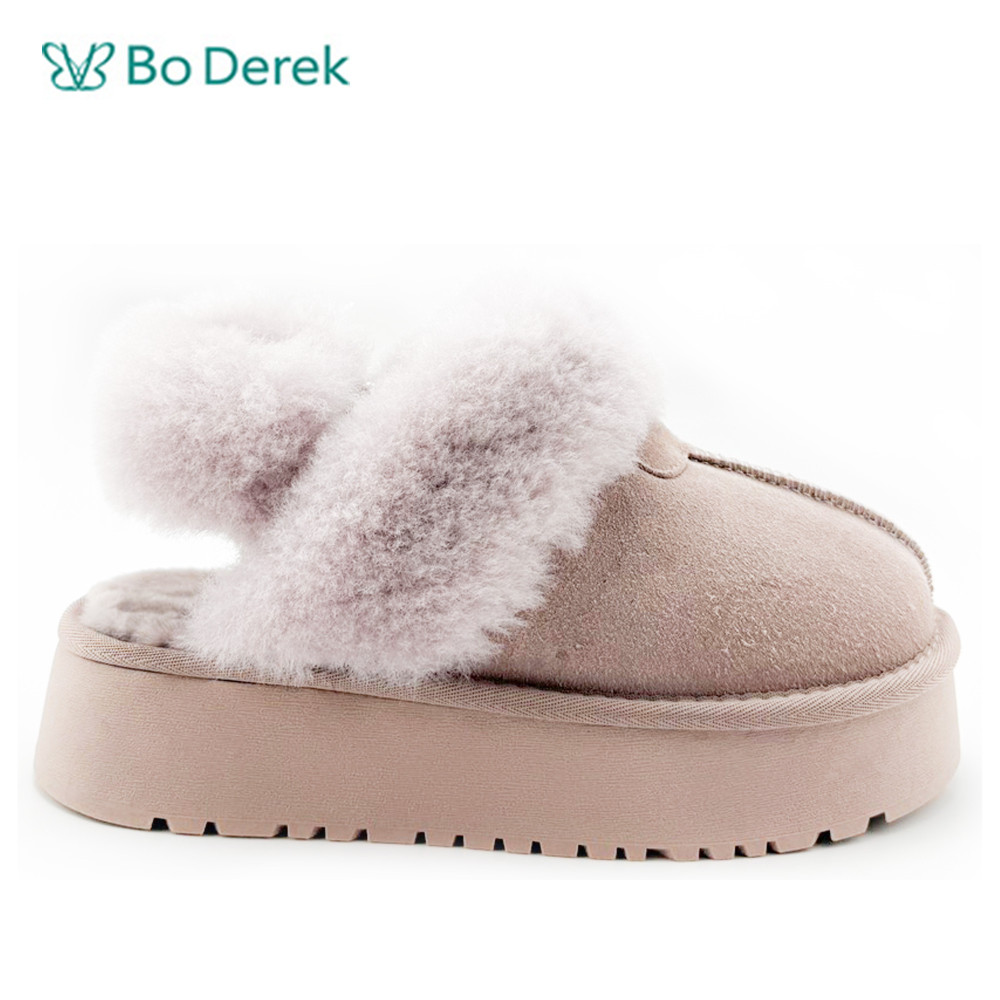 Bo Derek可愛毛絨時尚短靴-紫