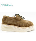 Bo Derek復古綁帶方圓頭中台包鞋-棕