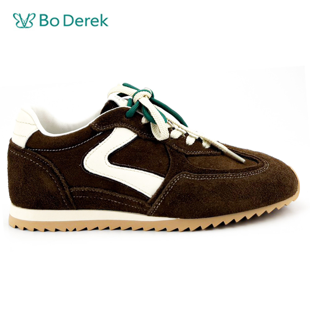 Bo Derek雙色綁帶V型休閒鞋-棕