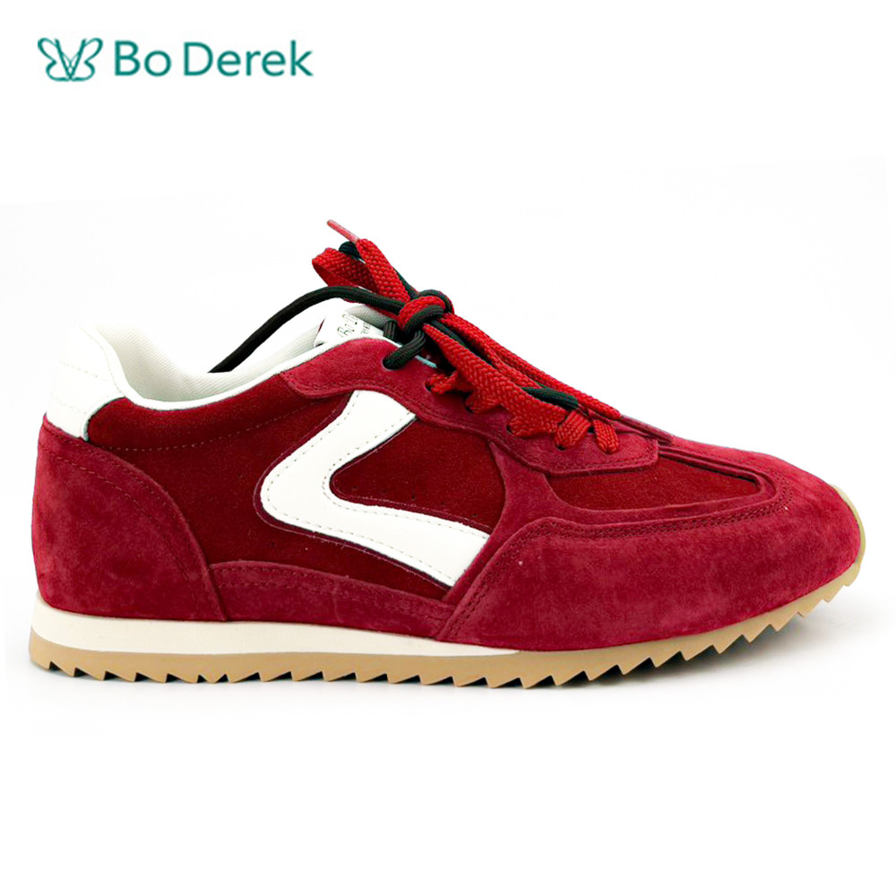 Bo Derek雙色綁帶V型休閒鞋-紅