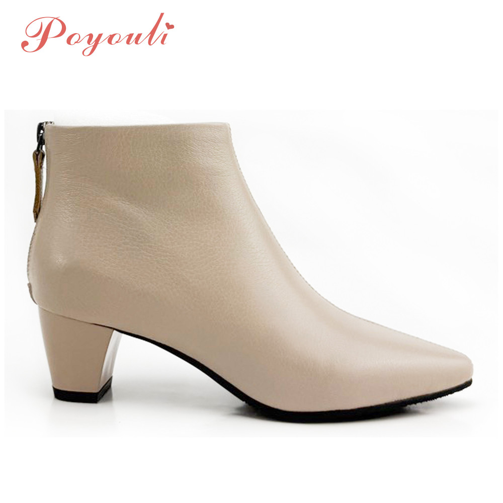 POYOULI尖頭素面酷炫女孩短靴-灰