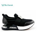 Bo Derek方型水晶鑽拼接運動休閒鞋-黑