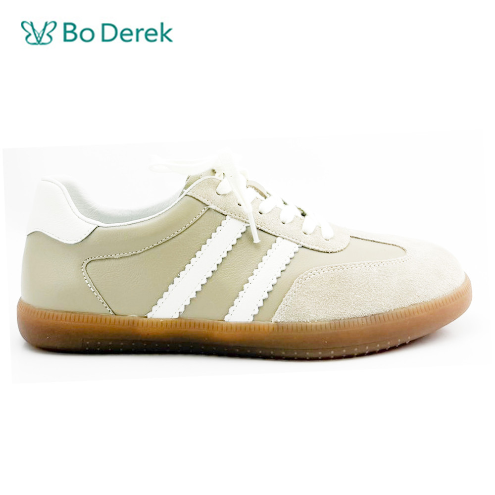 Bo Derek低調綁帶牛京皮德訓鞋-卡其