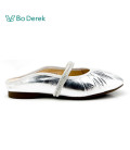 Bo Derek可愛低調前抓皺圓頭懶人拖-銀色