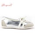 POYOULI可愛奢華芭蕾舞休閒鞋-銀