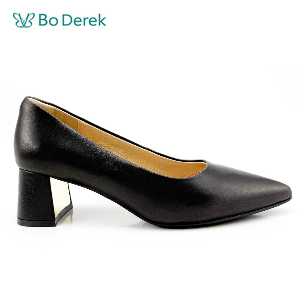 Bo Derek低調純色尖頭方根包鞋-黑