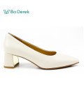 Bo Derek低調純色尖頭方根包鞋-米白