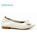 Bo Derek韓系氣氛感蝴蝶結平底包鞋-米白