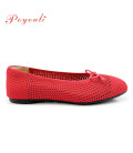 POYOULI可愛蝴蝶結網狀平底包鞋-紅