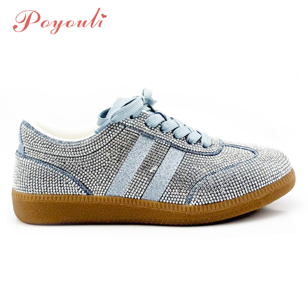 POYOULI夜店閃鑽高級感休閒鞋-藍
