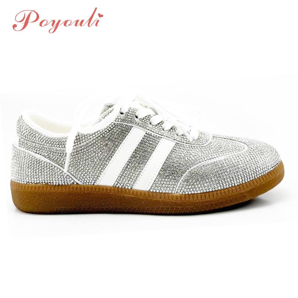 POYOULI夜店閃鑽高級感休閒鞋-白