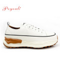 Poyouli 率性真皮免綁帶厚底休閒鞋-白色