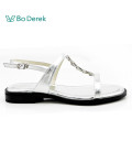 Bo Derek低調素雅休閒平底涼鞋-銀