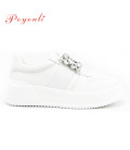 POYOULI方形鑽素雅厚底休閒鞋-白