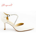 POYOULI氣質高級宴會尖頭中跟鞋-米白
