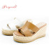 POYOULI韓系氣質厚底雙C增高拖鞋-棕
