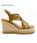 Bo Derek編織厚底質感造型增高涼鞋-棕