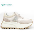 Bo Derek網布帶鑽厚底增高休閒鞋-粉