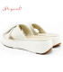 POYOULI簡單低調緞帶厚底拖鞋-米白