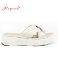 POYOULI簡單低調緞帶厚底拖鞋-米白