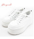 POYOULI素雅日常小標籤增高休閒鞋-白