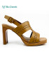 Bo Derek韓系氣質方頭高跟涼鞋-棕
