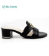 Bo Derek高級貴婦時尚方根拖鞋-黑