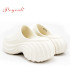 POYOULI素雅高級厚底墊高防水拖鞋-米