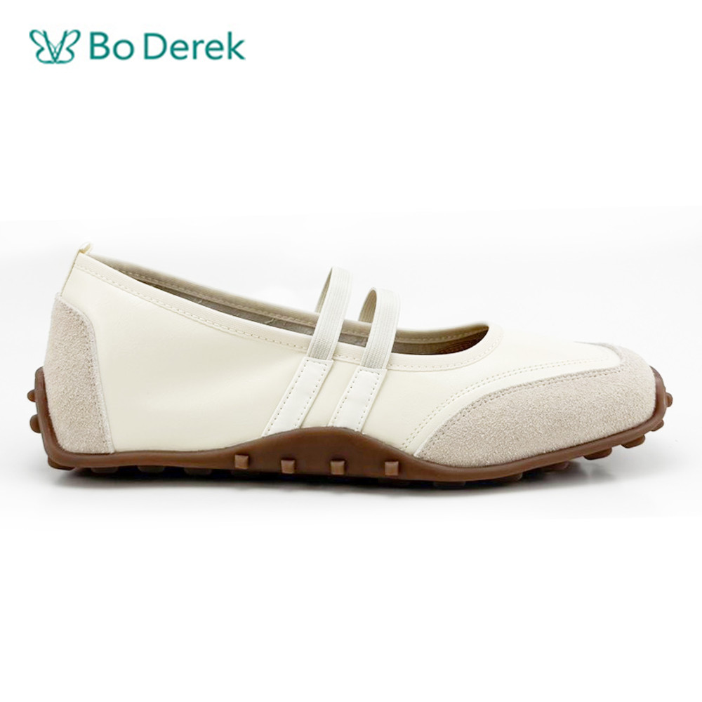 Bo Derek時尚芭蕾舞休閒鞋-米白