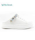 Bo Derek兩穿式圓頭帶鑽休閒鞋-米白