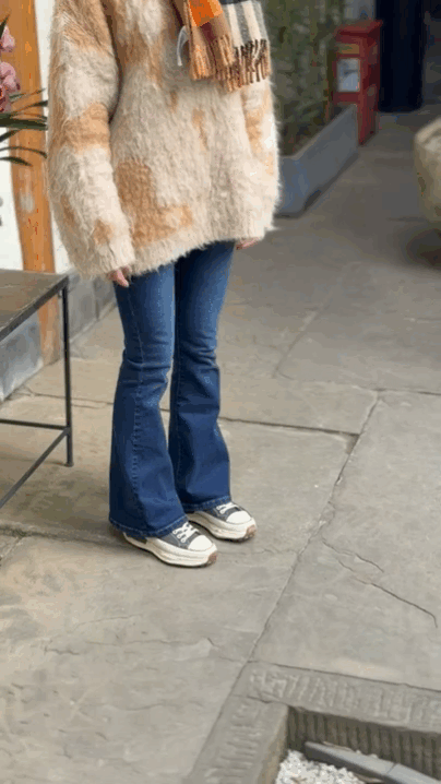 Poyouli 率性真皮免綁帶厚底休閒鞋-黑色