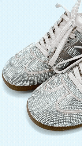 POYOULI夜店閃鑽高級感休閒鞋-粉