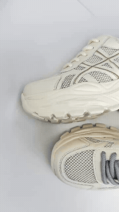 POYOULI可愛素雅愛心休閒鞋-米銀